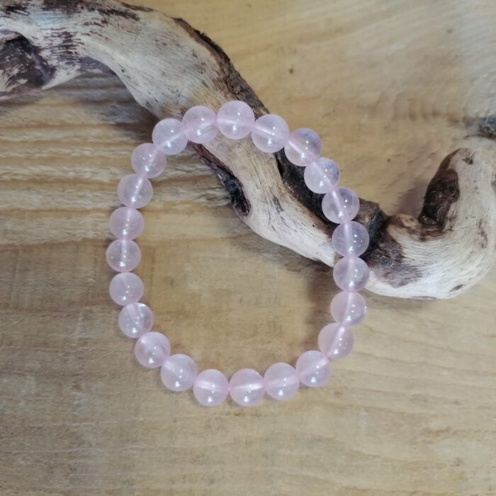 Bracelet en pierre quartz rose