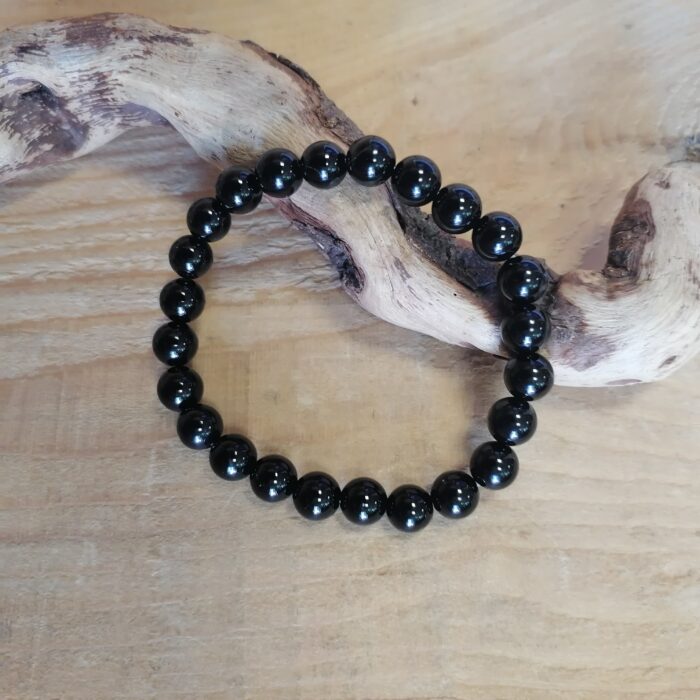 Bracelet en pierre agate noire