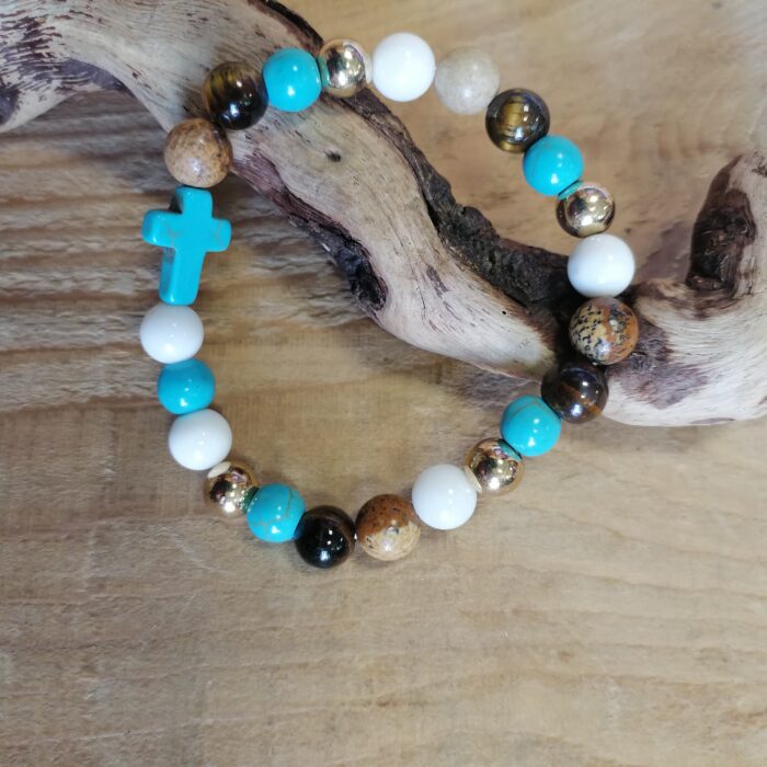 Bracelet en pierre mix turquoise